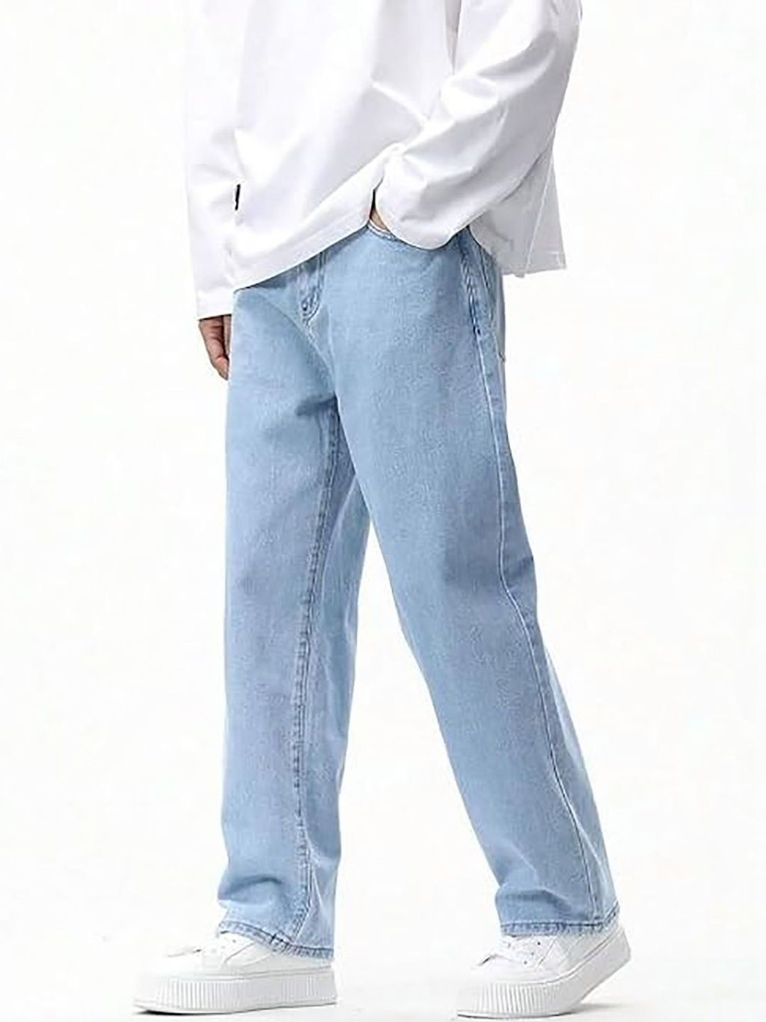 UNITED DENIM Men Loose Mid-Rise Light Fade Stretchable Jeans-image-20