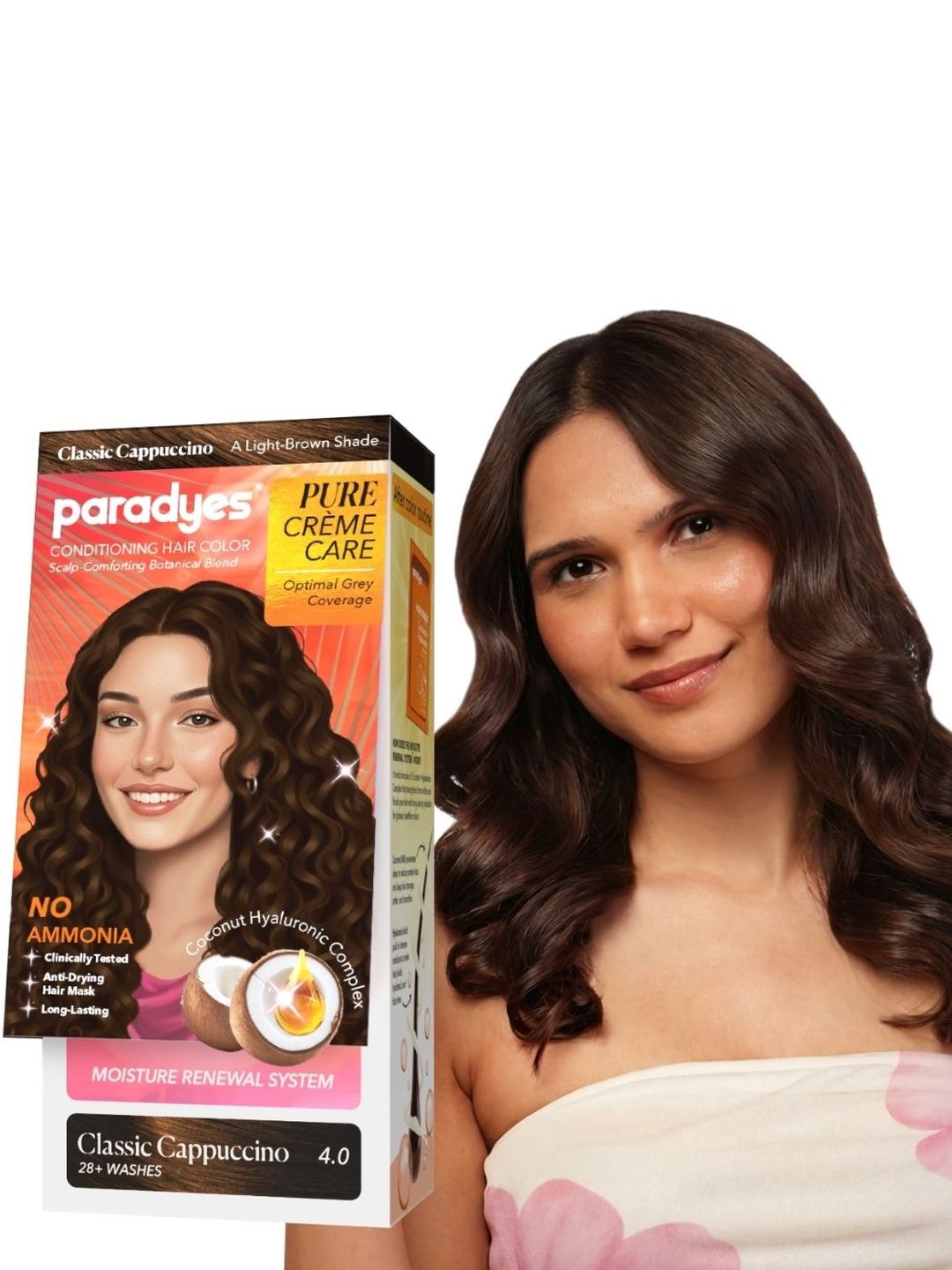 Paradyes Pure Creme Care Hair Color- 70 g - Classic Cappuccino 4.0-image-21