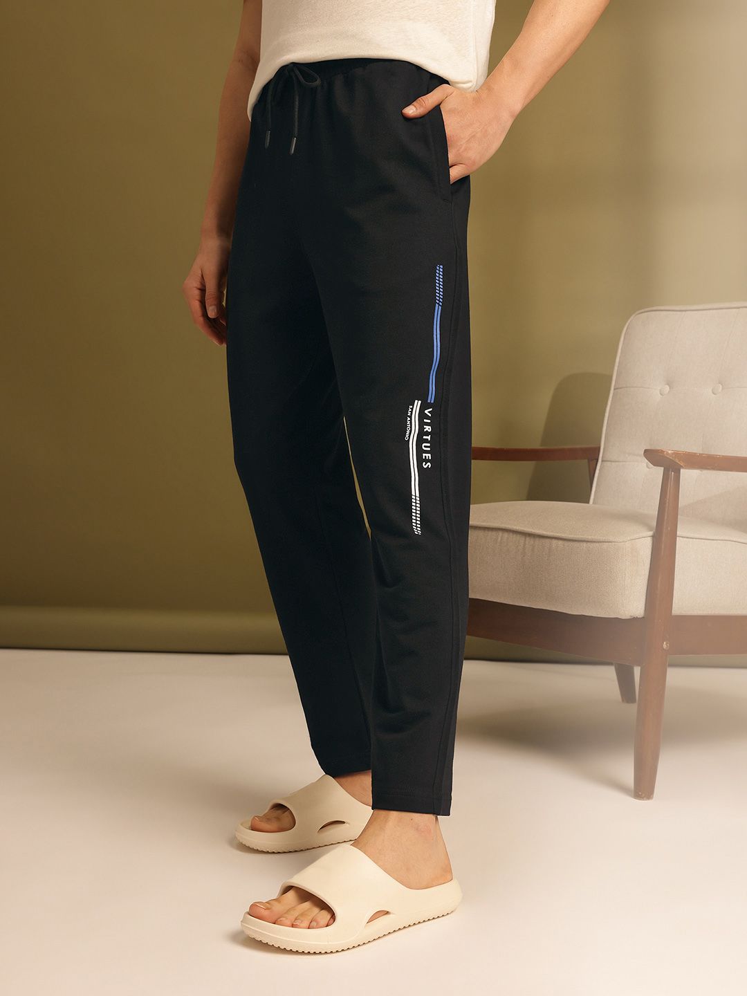 ETC Typography Printed Mid-Rise Straight Fit Pure Cotton Lounge Pants-picture-44