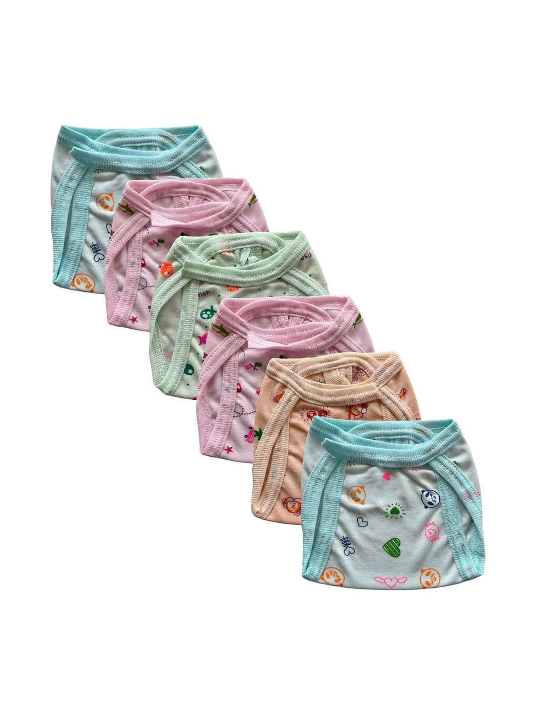 Little Dreams Grow with Style Set Of 6 Non Padded Color Nappies-image-9