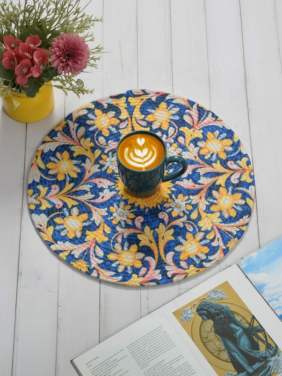 Galaxy Home Decor Blue Printed Cotton Table Placemat-picture-17