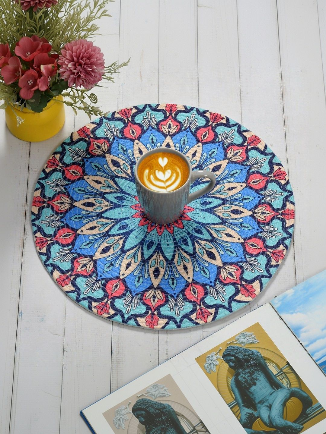 Galaxy Home Decor Pink Printed Cotton Table Placemat-picture-22