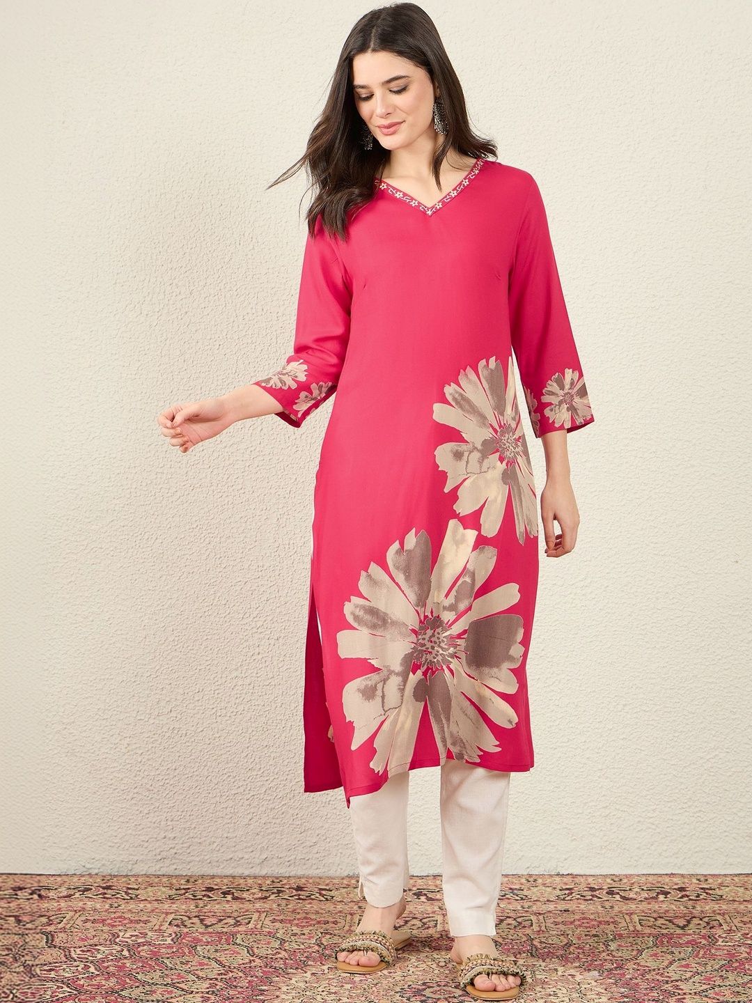 Anouk Women Floral Printed Kurta-image-16