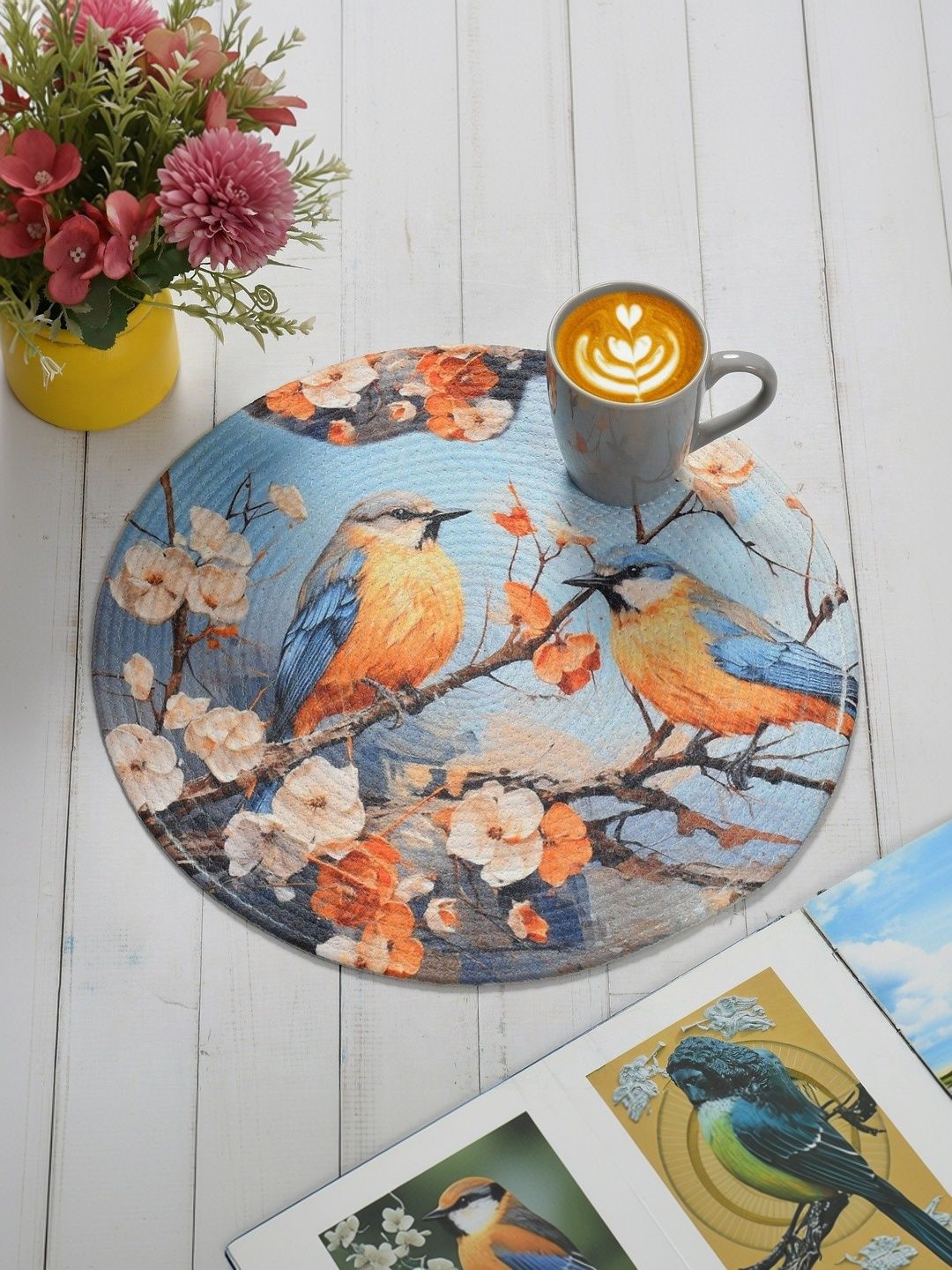 Galaxy Home Decor Blue Printed Cotton Table Placemat-image-33