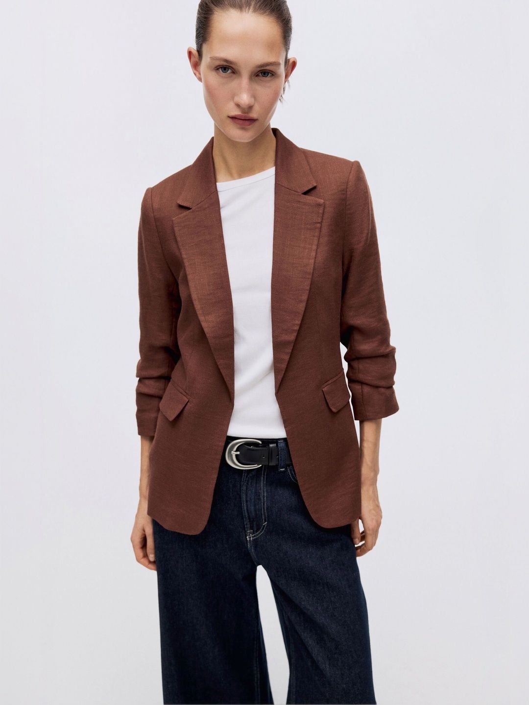 H&M Gathered-Sleeve Blazer-picture-53