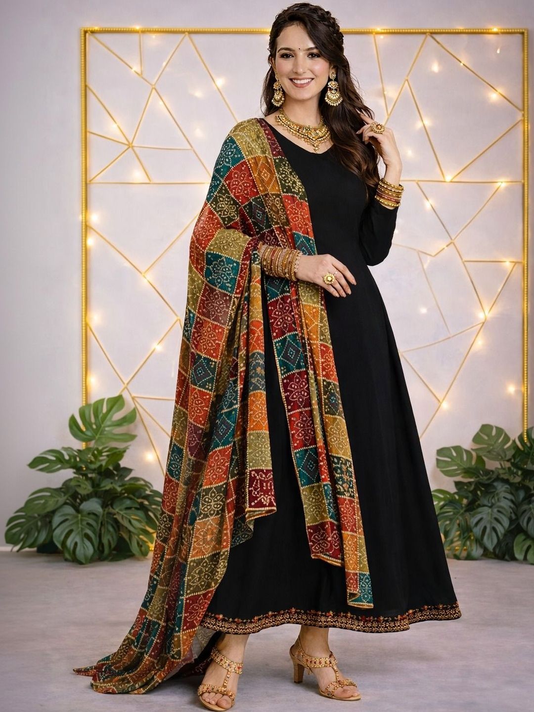 Moda Rapido Printed Bandhani Dupatta with Gotta Patti-picture-57