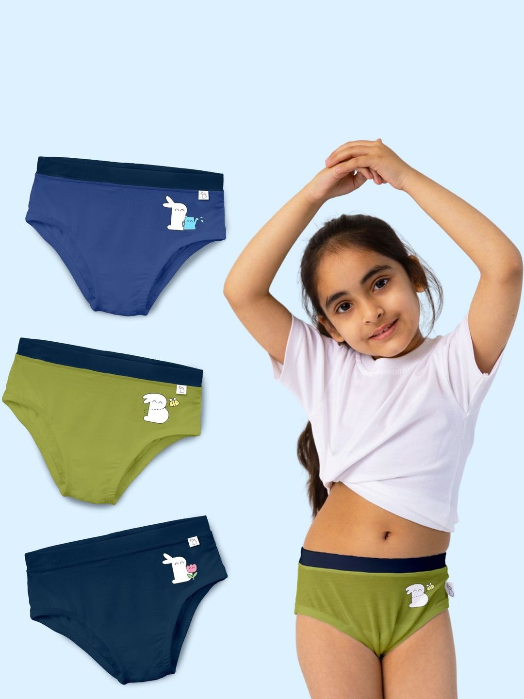 SuperBottoms Girls Pack Of 3 Printed Basic Briefs-image-24