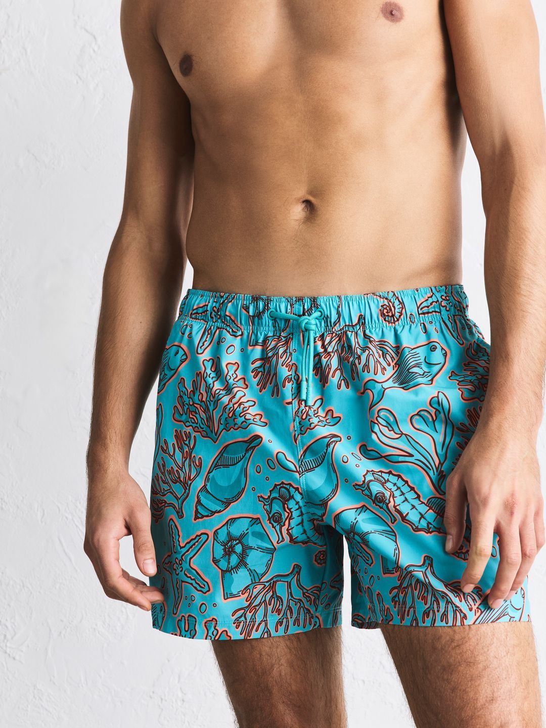 NEXT Men Printed Mid-Rise Quick Dry Swim Shorts-image-23