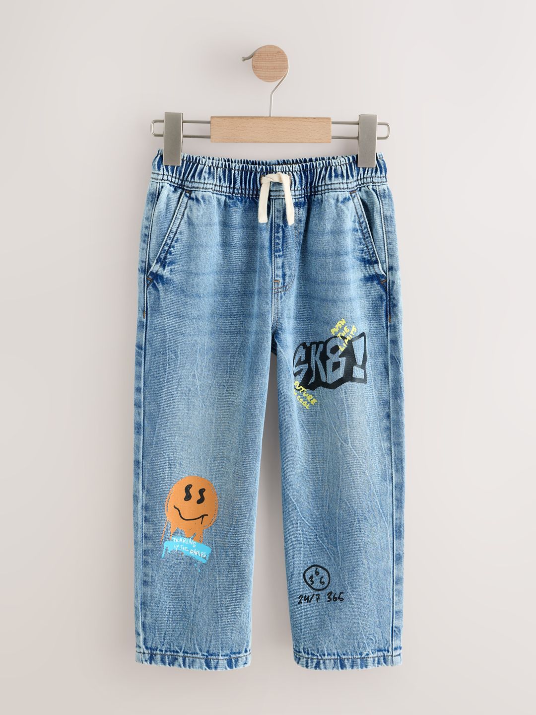 NEXT Boys Regular Fit Mid-Rise Heavy Fade Printed Jeans