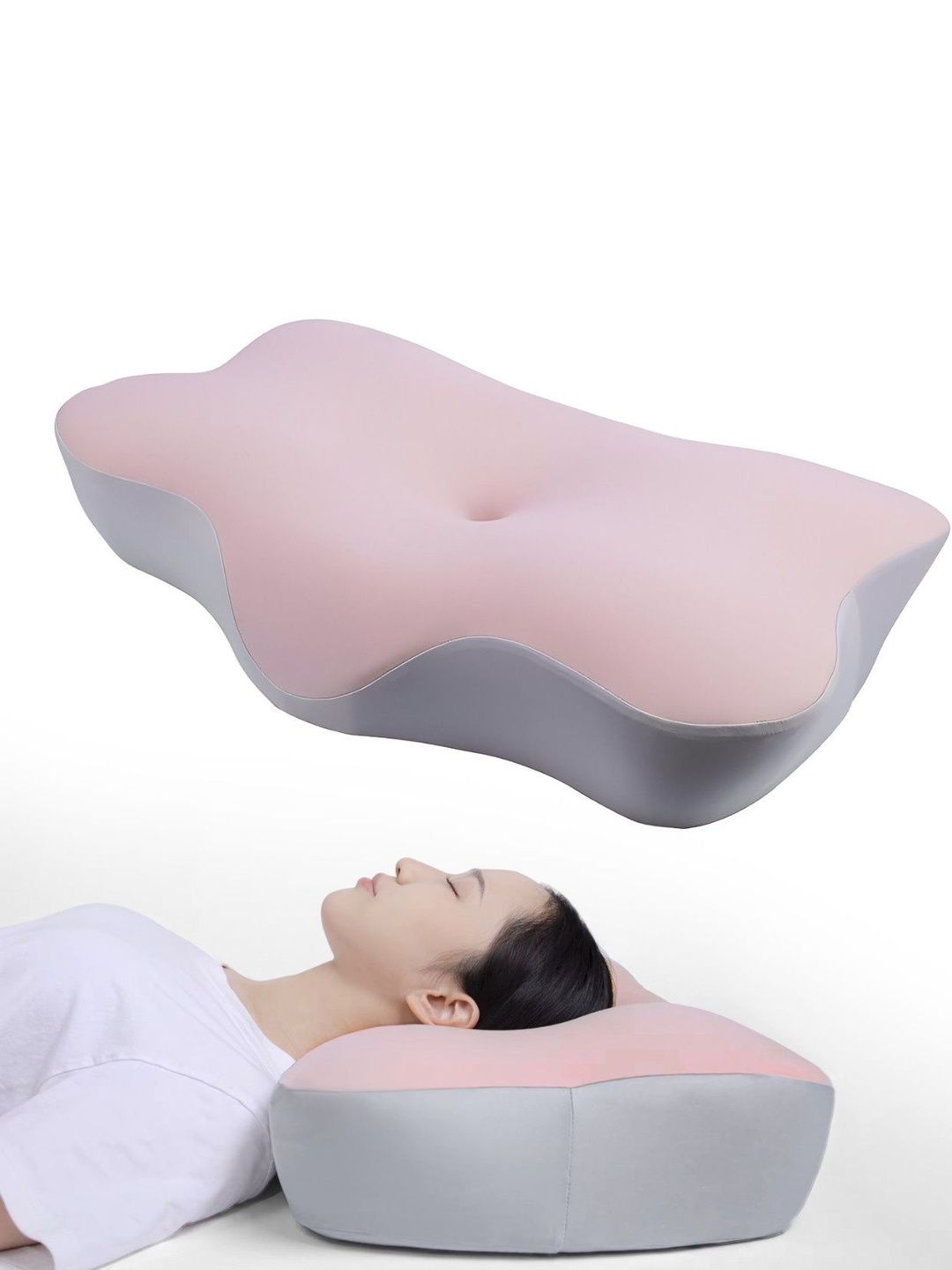 prime pick Pink Memory Foam Filled Cotton Breathable Therapedic Pillow-image-32