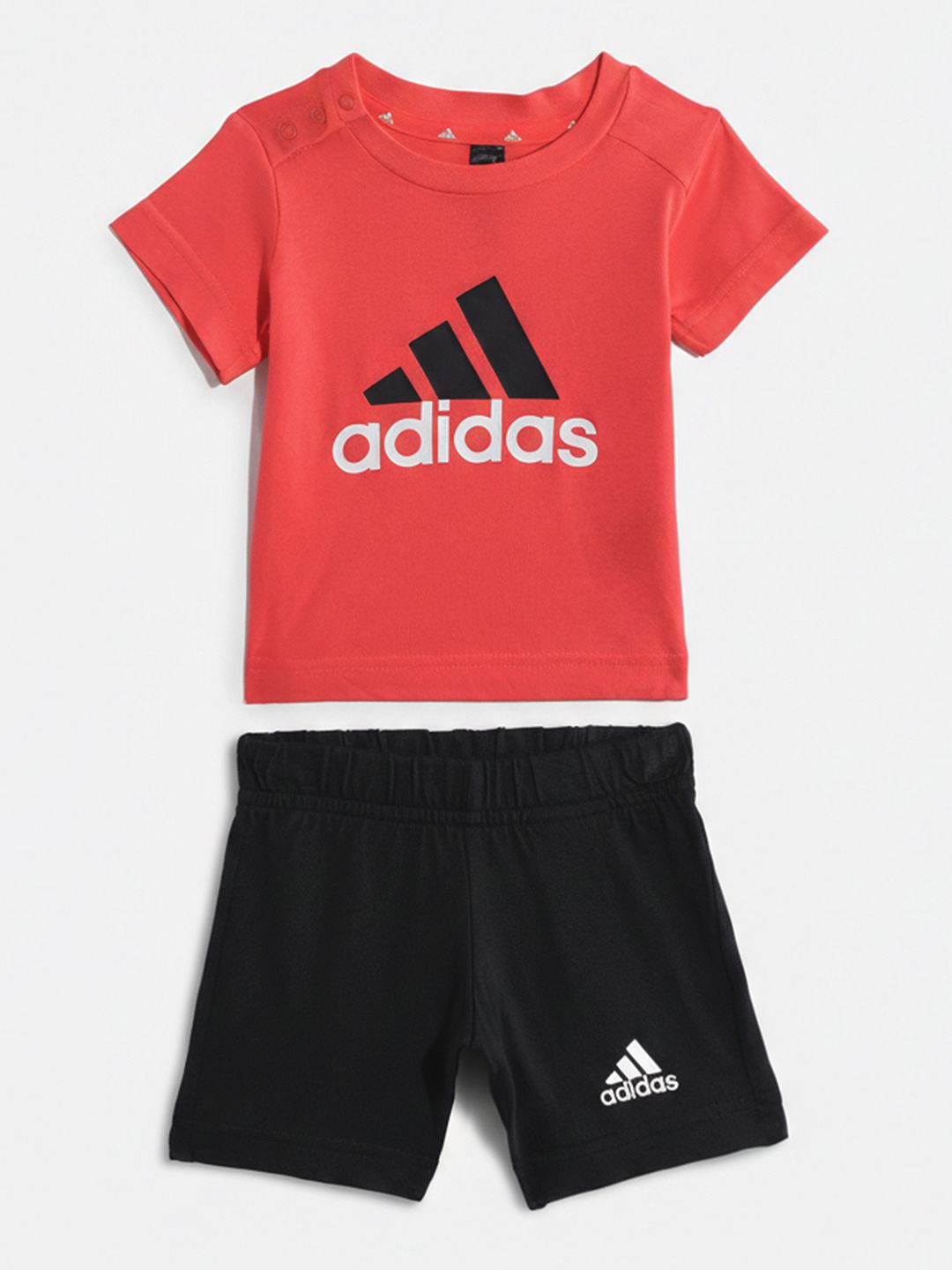 ADIDAS Boys Brand Logo Print Organic Cotton T-shirt with Shorts-picture-12