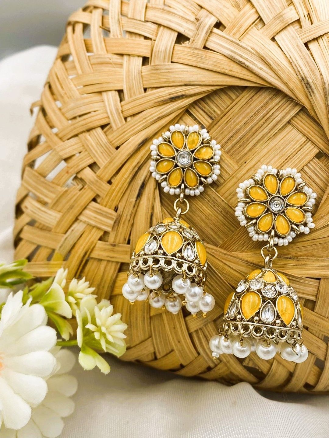 Fashion Theme Floral Jhumkas Earrings-picture-51
