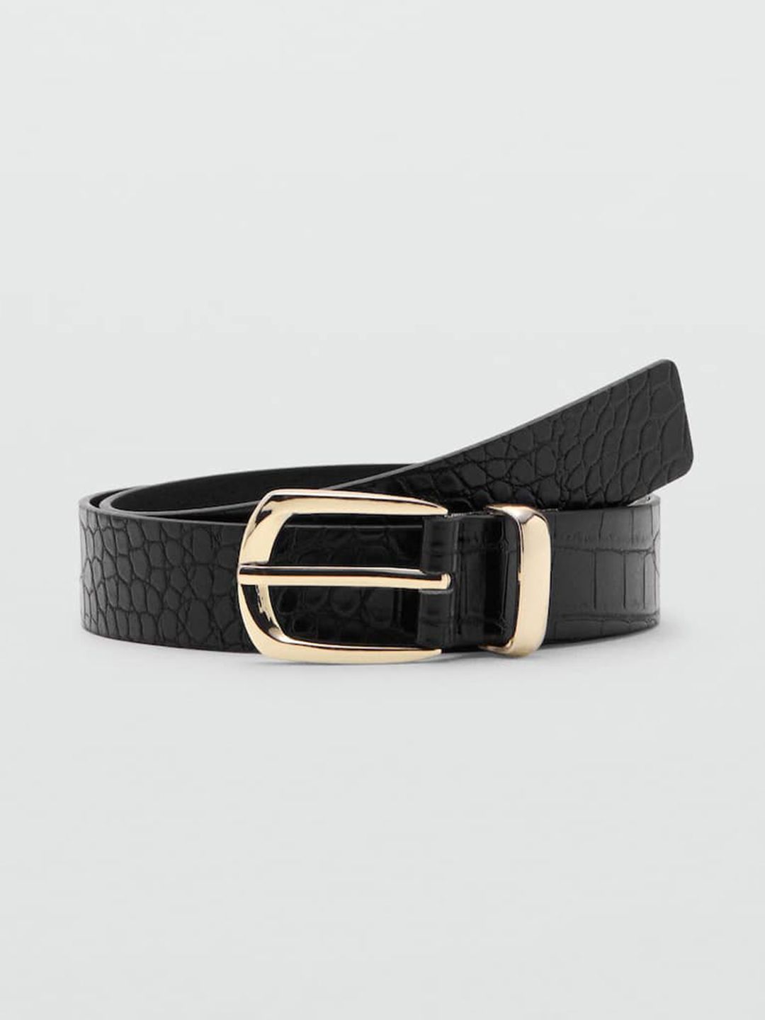 MANGO Women Croc Textured Belt-picture-21