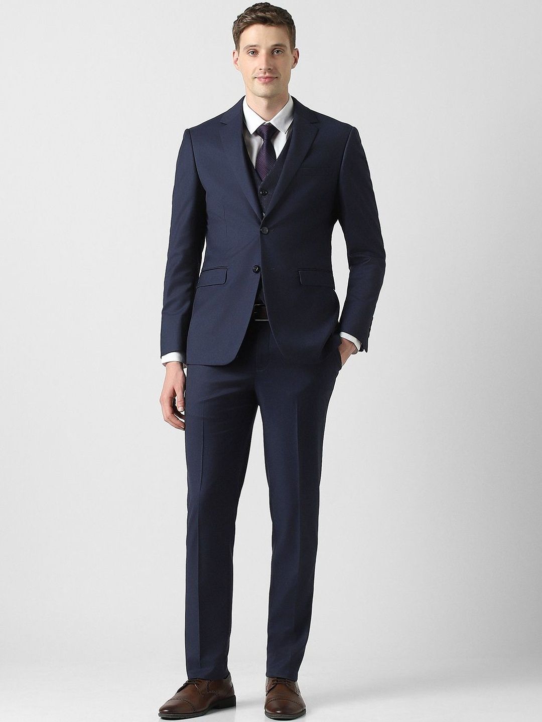 Peter England Elite Single-Breasted 3-Piece Suit-picture-26