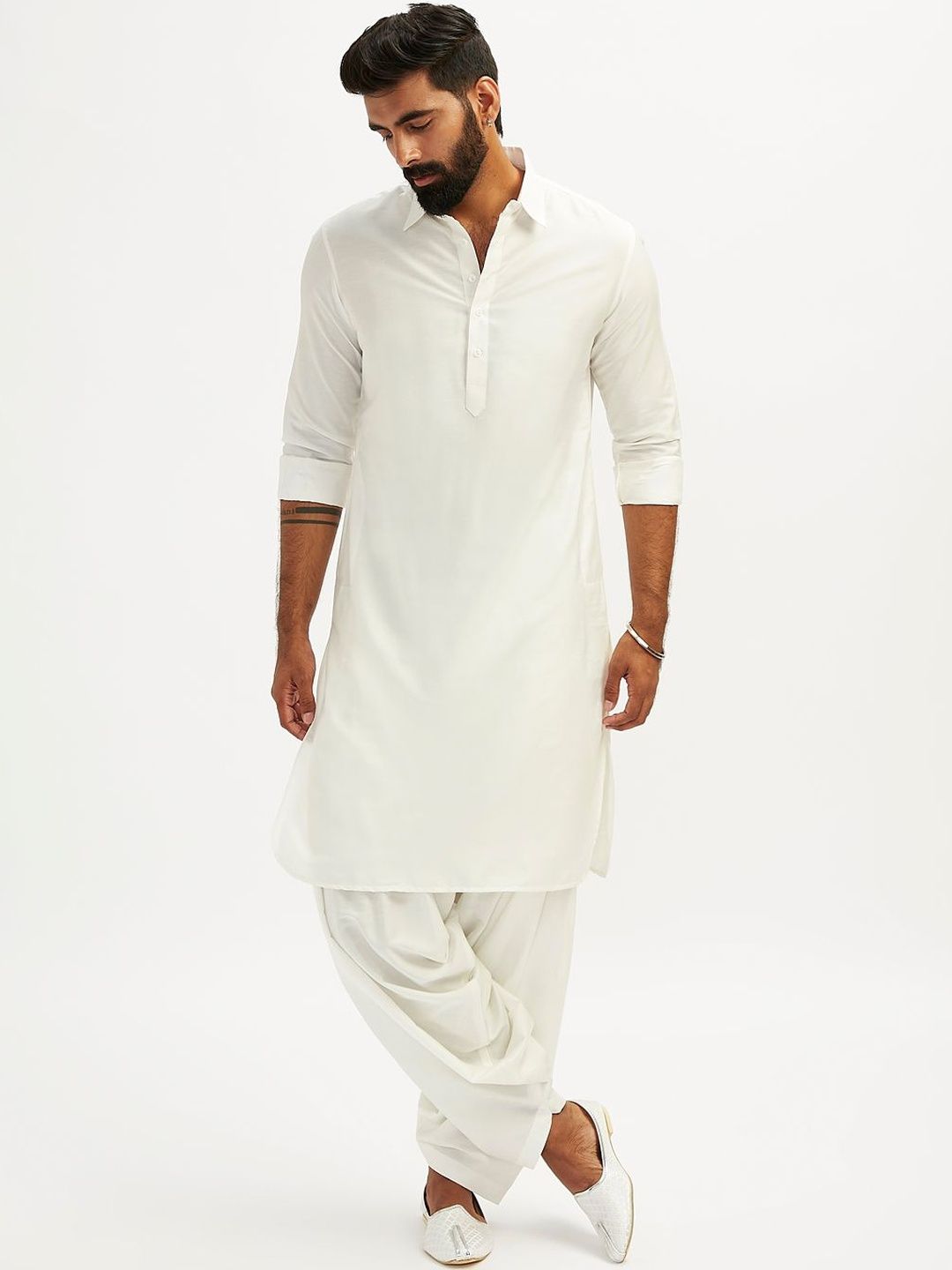 VASTRAMAY Men Satin Blend Pathani Kurta-picture-11