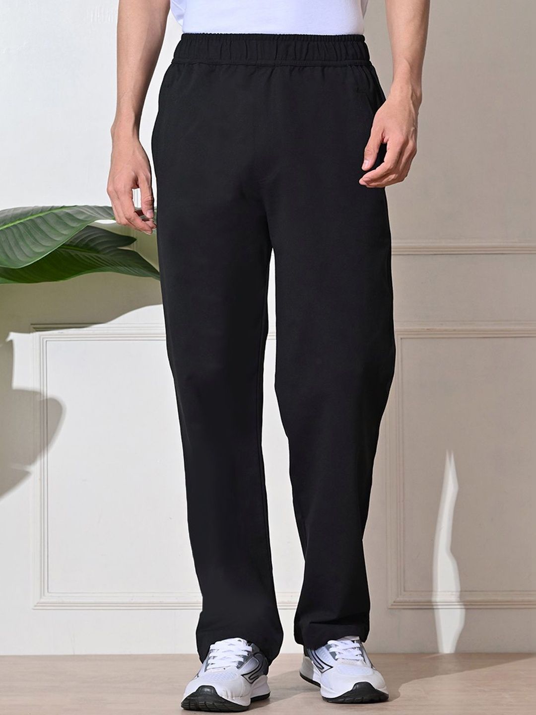 FITINC Men BLENDED Relaxed Fit Regular Track Pants-image-3