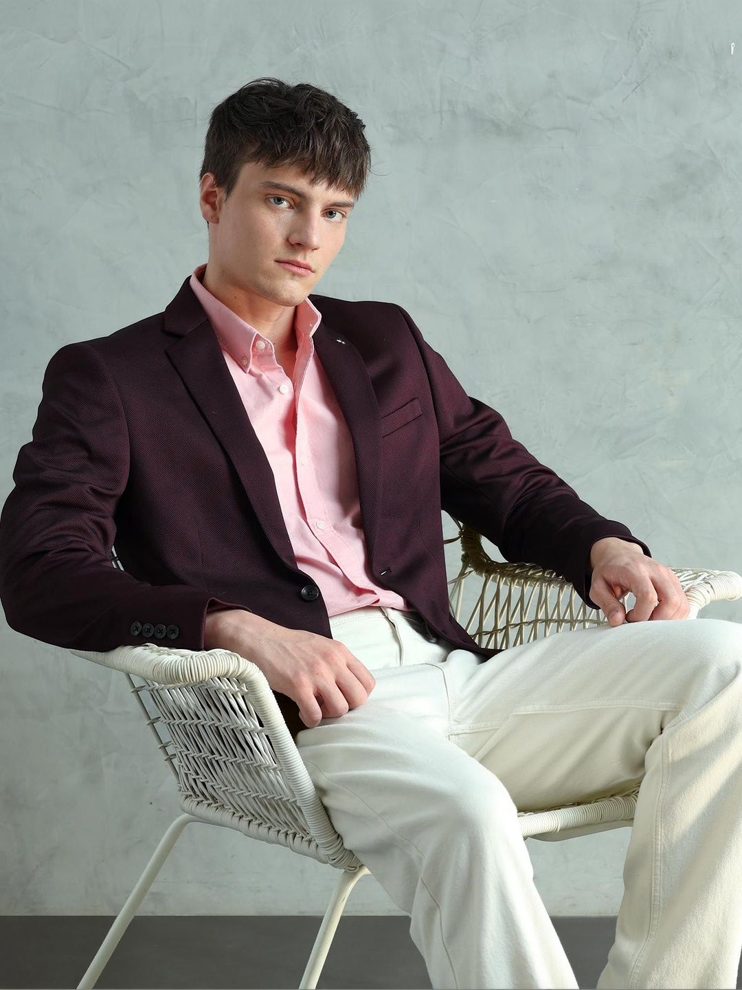 Arrow Self Design Notched Lapel Single-Breasted Slim Fit Blazers-picture-21