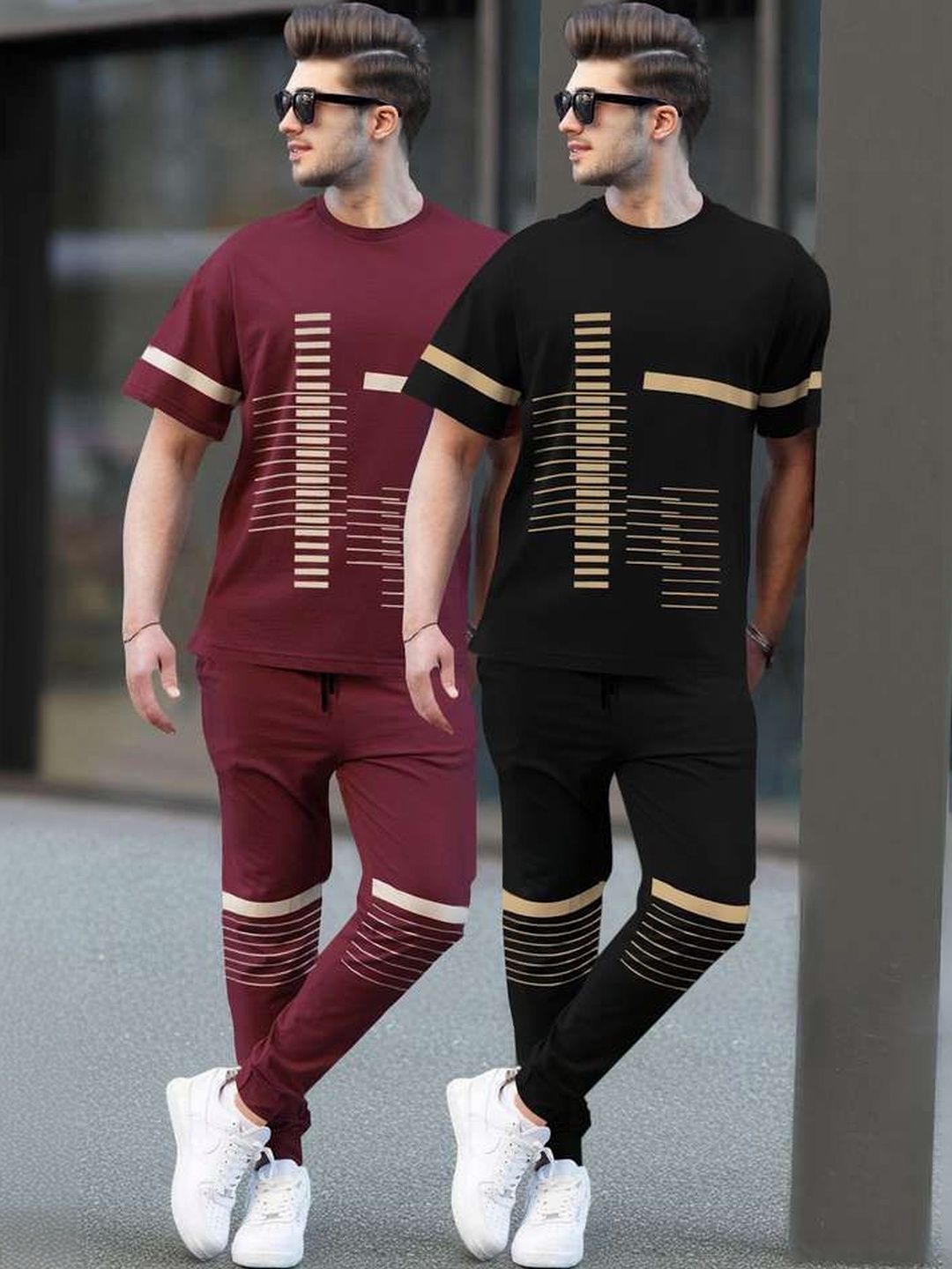 TRIPR Men Pack Of 2 Printed Mid-Rise Tracksuits-picture-55