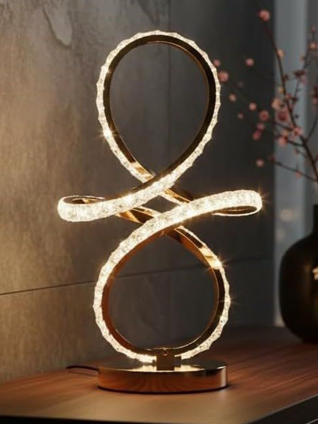ELARE Multicoloured Textured Metal Contemporary Abstract Shaped Table Lamp-picture-15