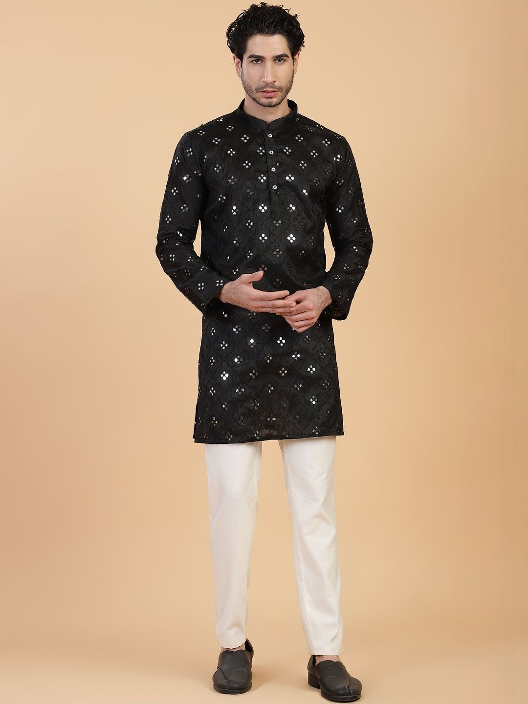 Anouk Men Embroidered Mirror Work Kurta-image-38