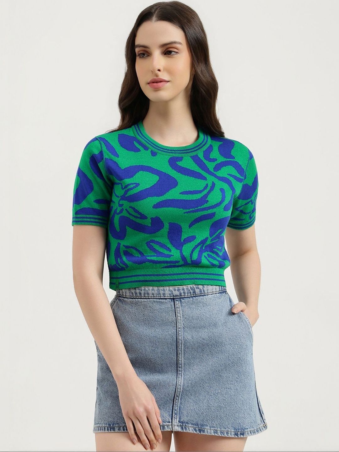 United Colors of Benetton Print Cotton Crop Top-picture-27