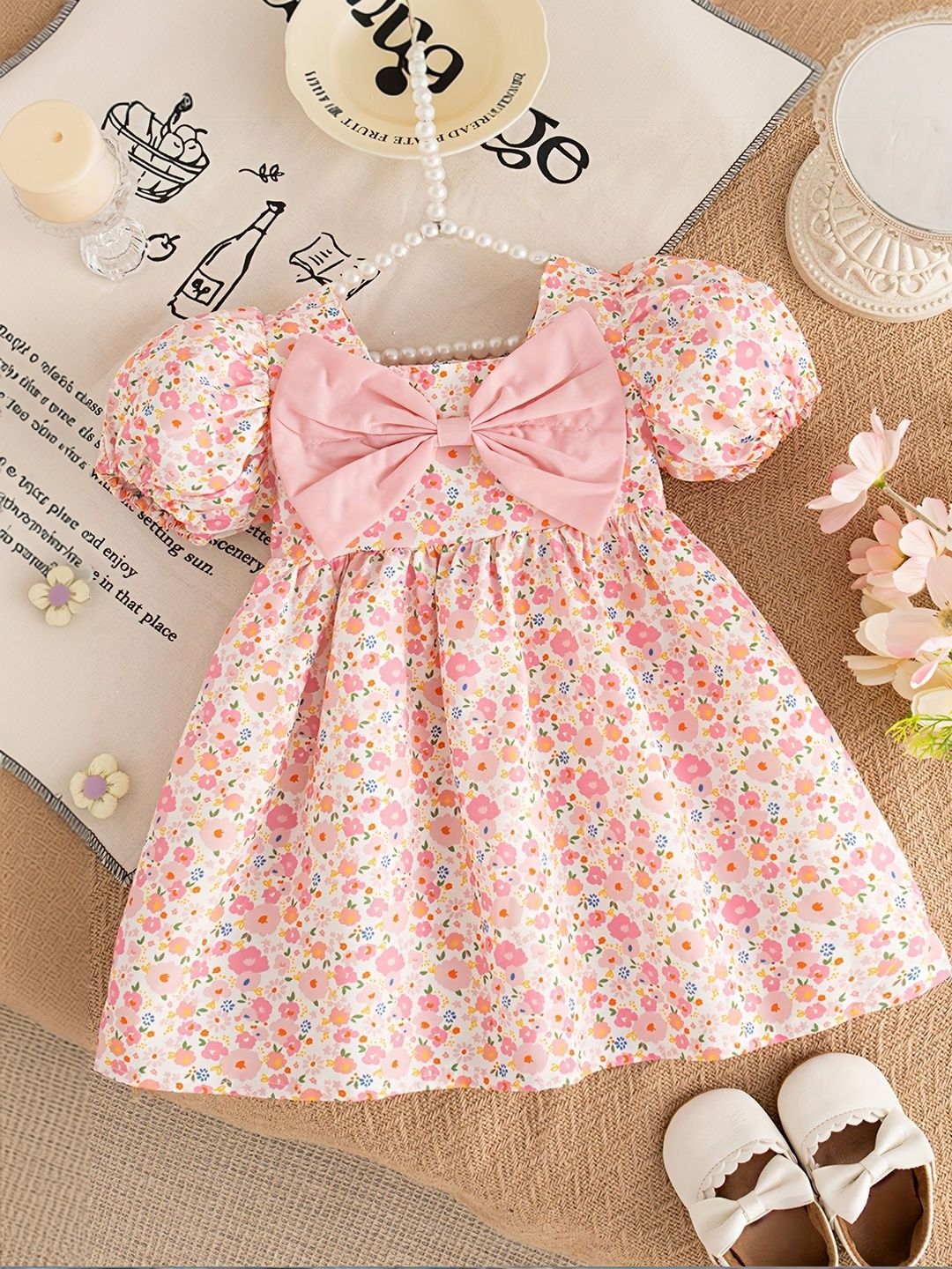 YK Floral Print Fit & Flare Dress