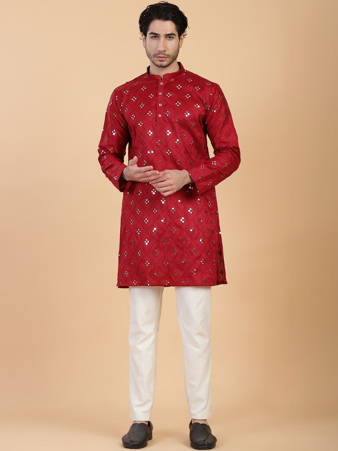 Anouk Men Embroidered Mirror Work Kurta-picture-28
