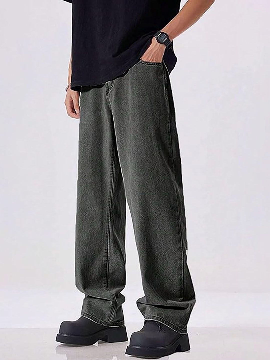 UNITED DENIM Men Loose Mid-Rise Light Fade Stretchable Jeans-picture-11