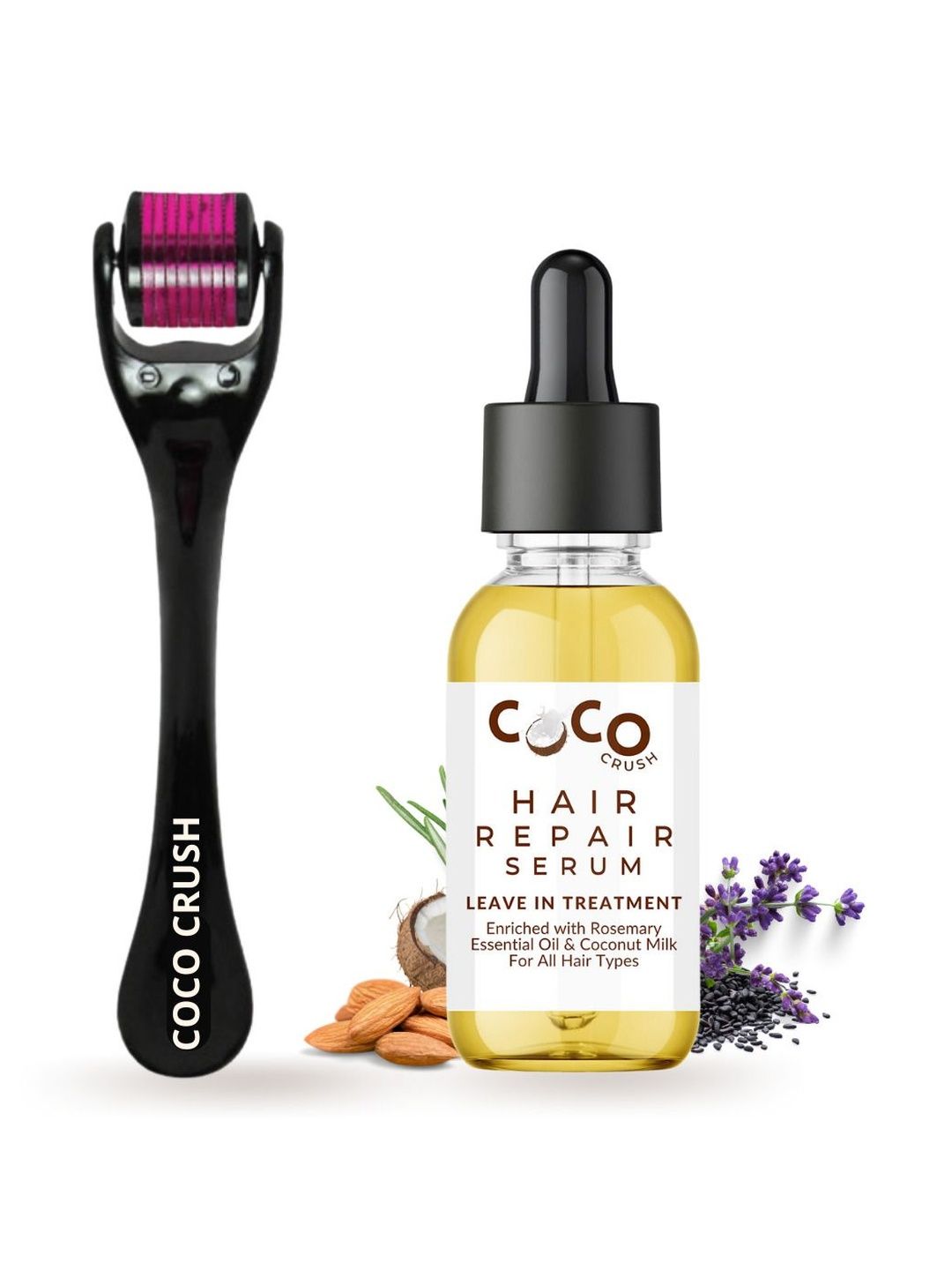 Coco Crush Set Of 2 Ayurvedic Hair Growth Serum - 30 ml With Derma Roller-image-8