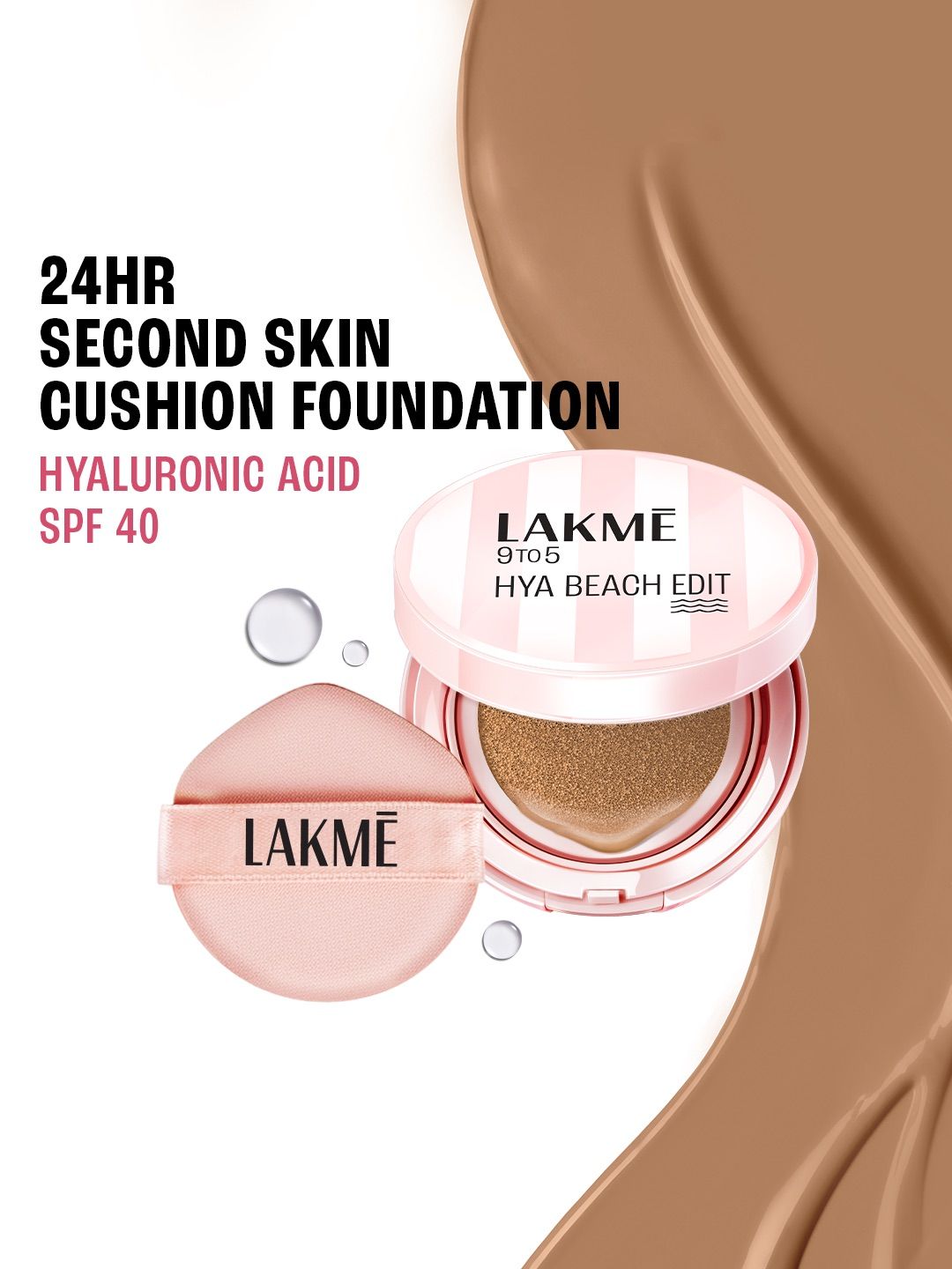 Lakme 9to5 Hya Beach Edit SPF 40 Full Coverage Cushion Foundation 12g - C280 Cool Tan-picture-29