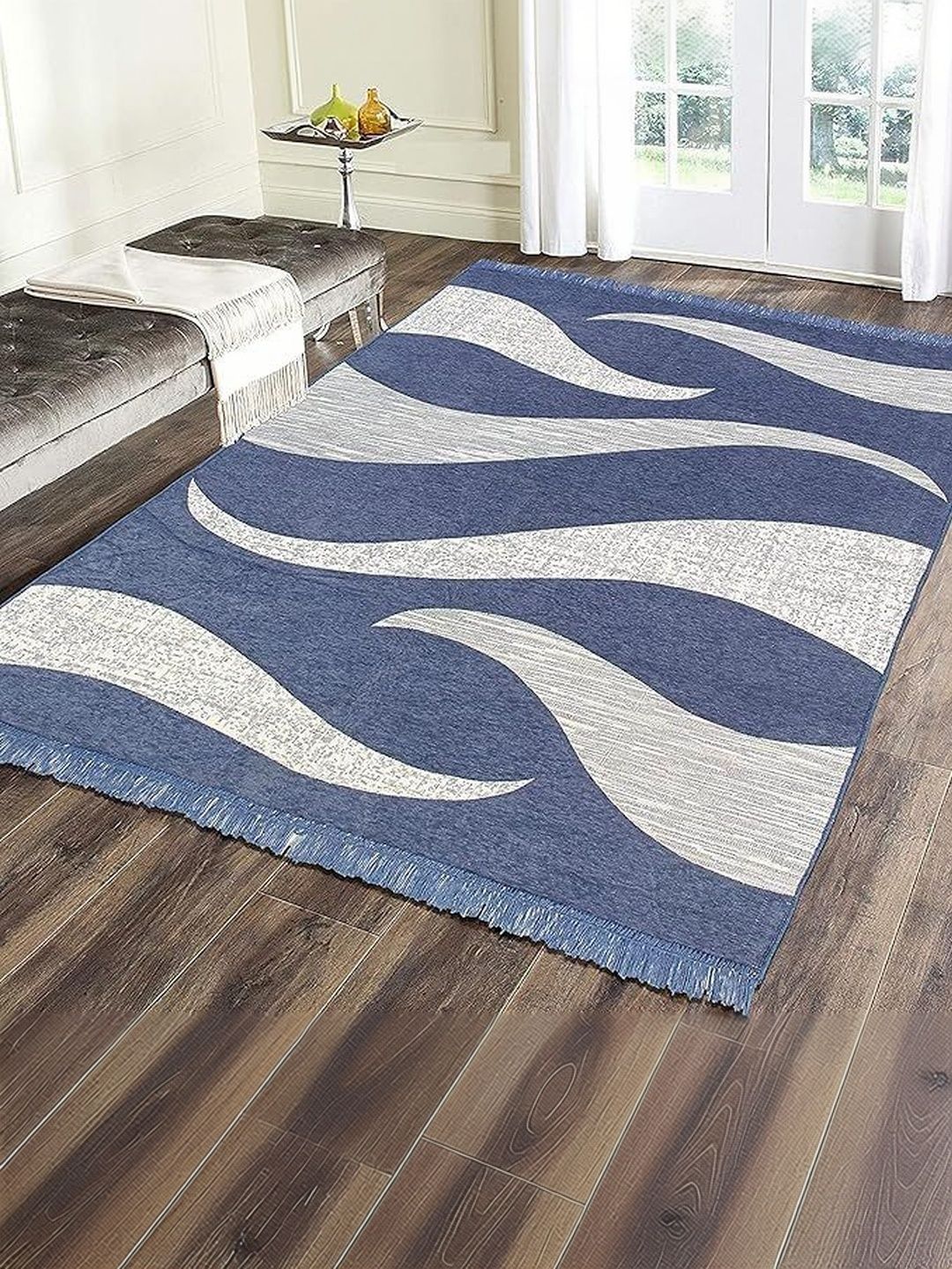 LUZDECOR Grey Abstract Anti-Skid Other Carpet-image-49