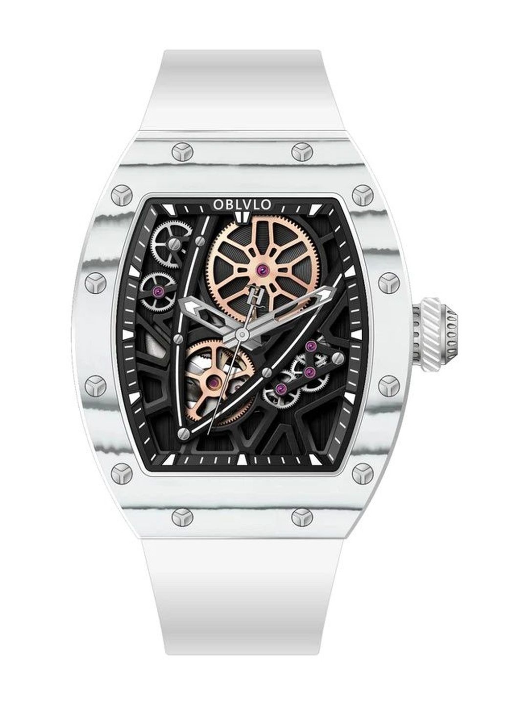 oblvlo Men Skeleton Dial & Straps Analogue Automatic Motion Powered Watch XM-NSK-CWWR-picture-14