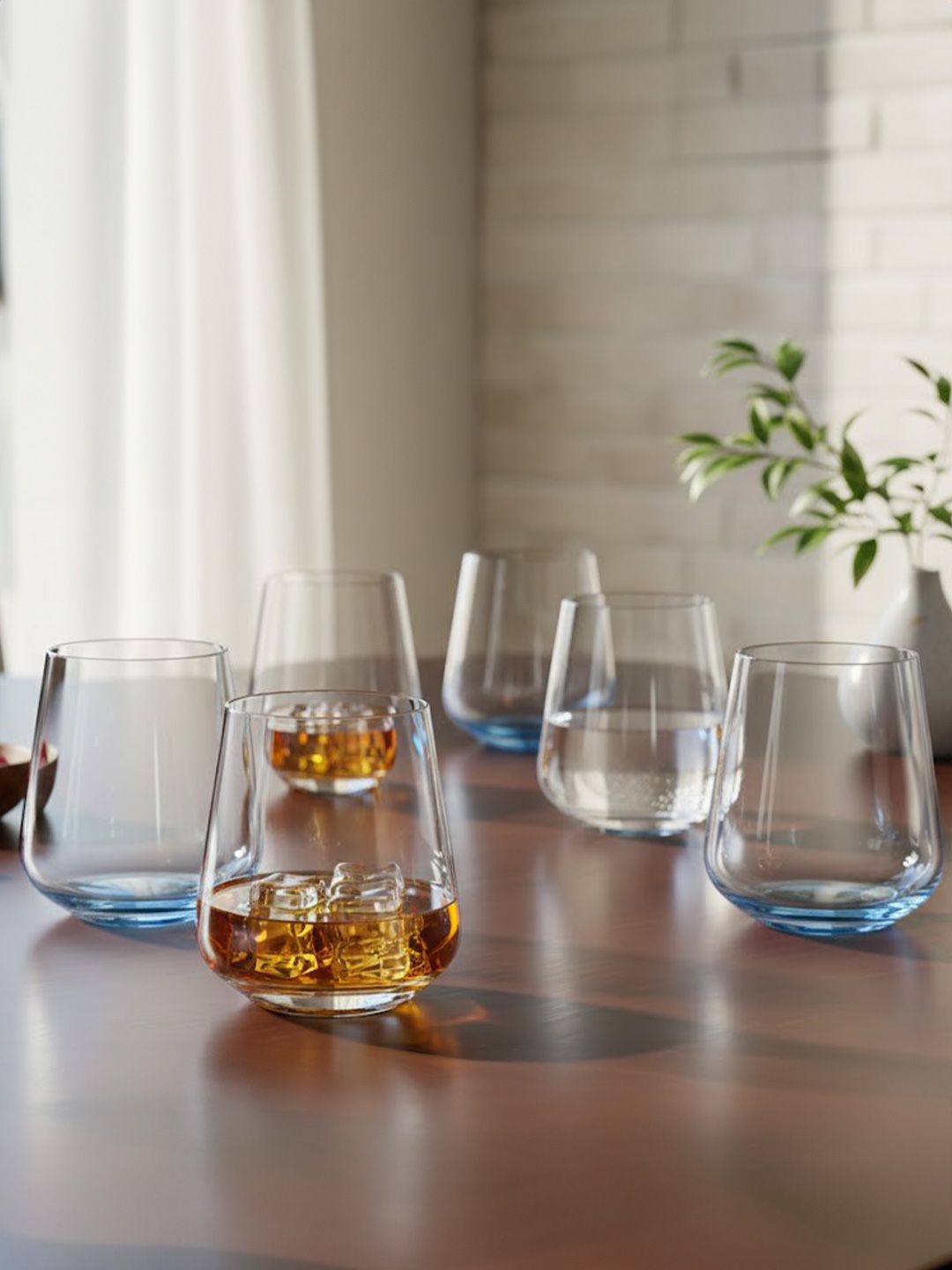Bohemia Crystal Siesta Set of 6 Lead Free Blue Base Whiskey Glasses 400 ml-image-10
