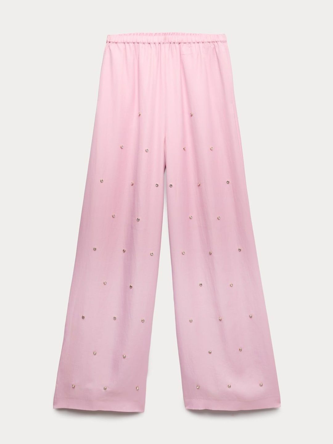 Marks & Spencer Satin Embellished Relaxed Straight Trousers-picture-29