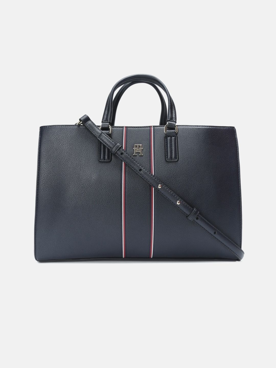 Tommy Hilfiger Striped PU Structured Tote Bag-picture-56