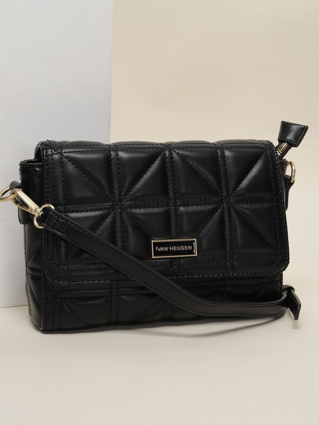 Van Heusen Textured PU Sling Bag with Quilted-picture-21