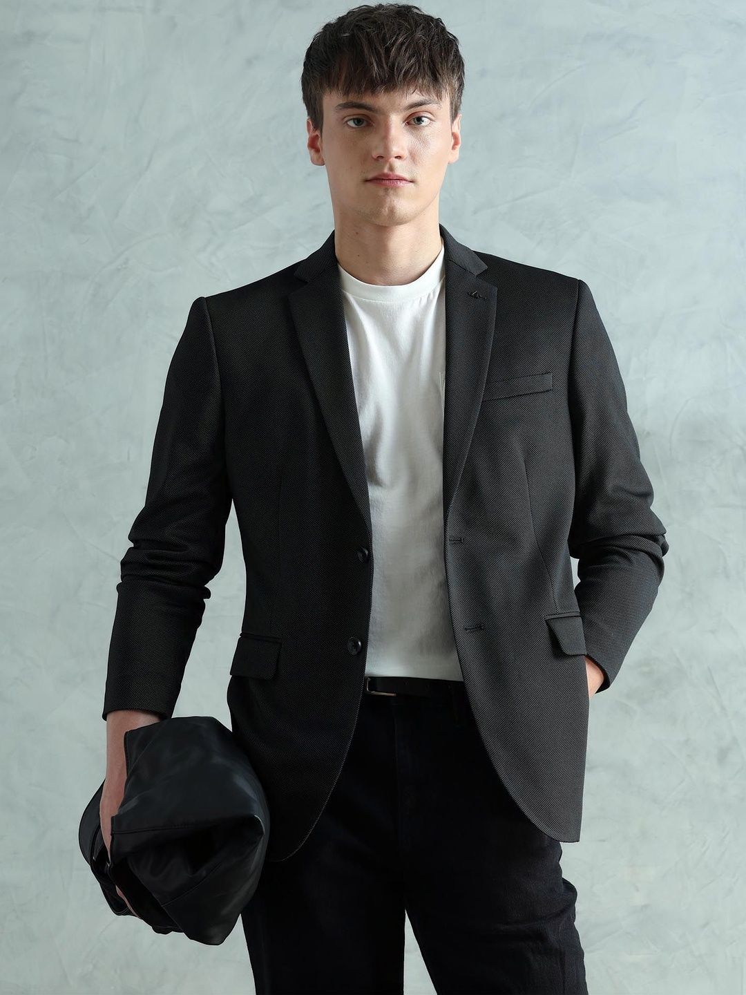 Arrow Self Design Notched Lapel Single-Breasted Slim Fit Blazers-picture-15