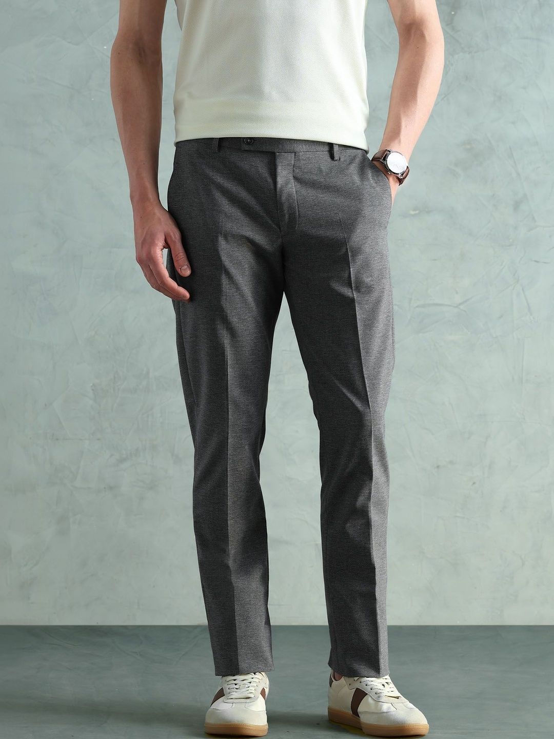Arrow Men Tapered Fit Trousers-image-13