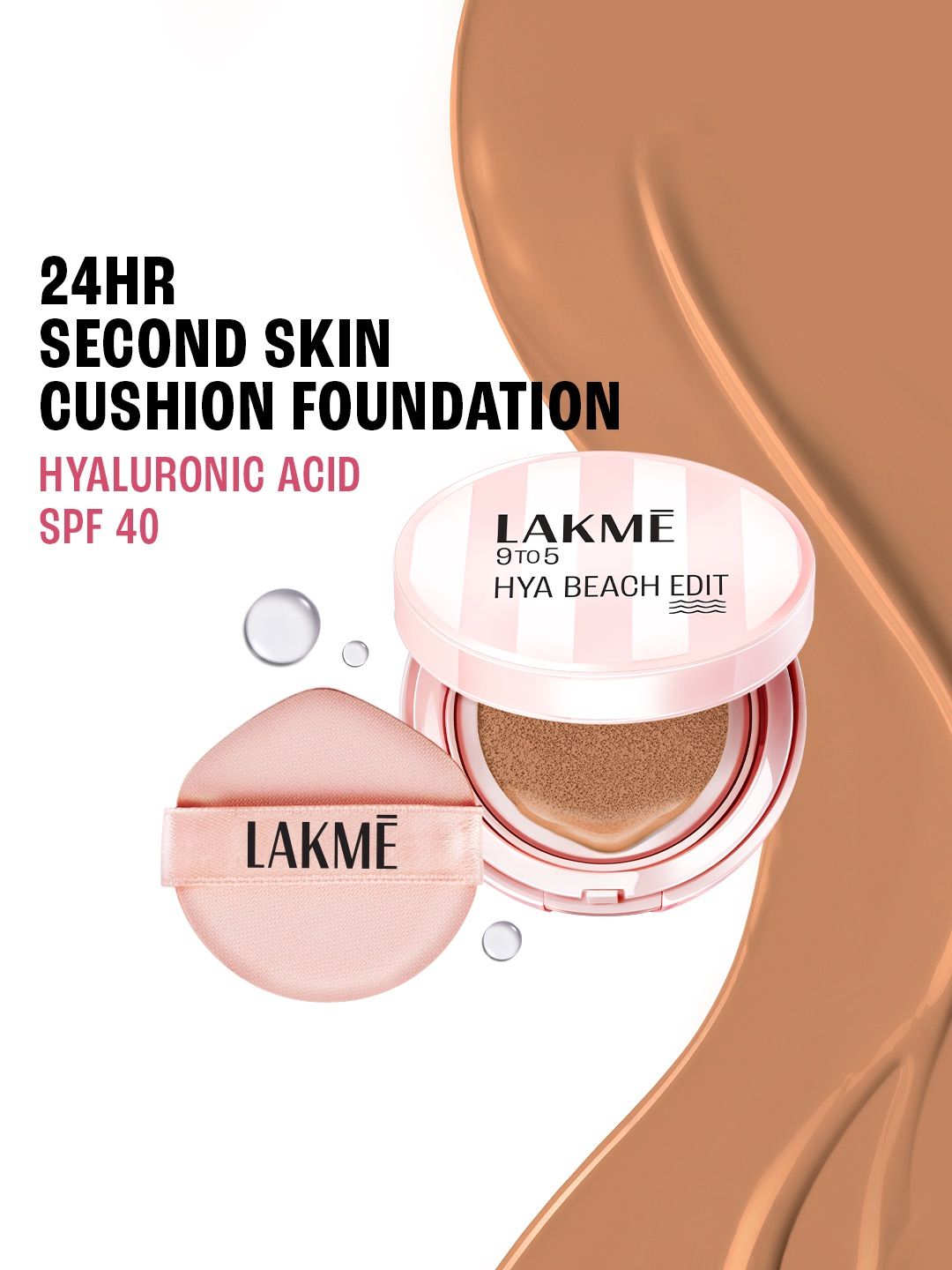Lakme 9to5 Hya Beach Edit SPF40 Full Coverage Cushion Foundation 12g - C300 Cool Cinnamon-image-8