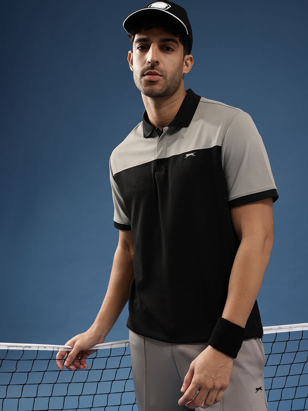 Slazenger Colourblocked Polo Collar Sports T-shirt