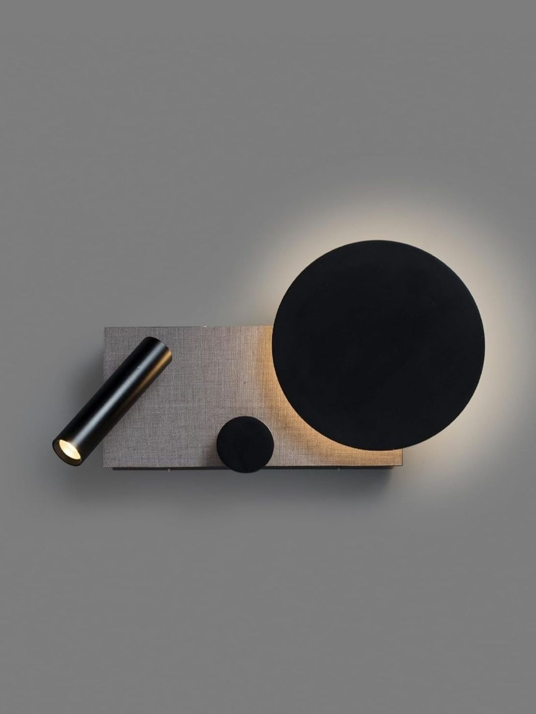 Stello Black & Grey Textured Metal Contemporary Rectangle Shaped Wall Lamp-picture-42