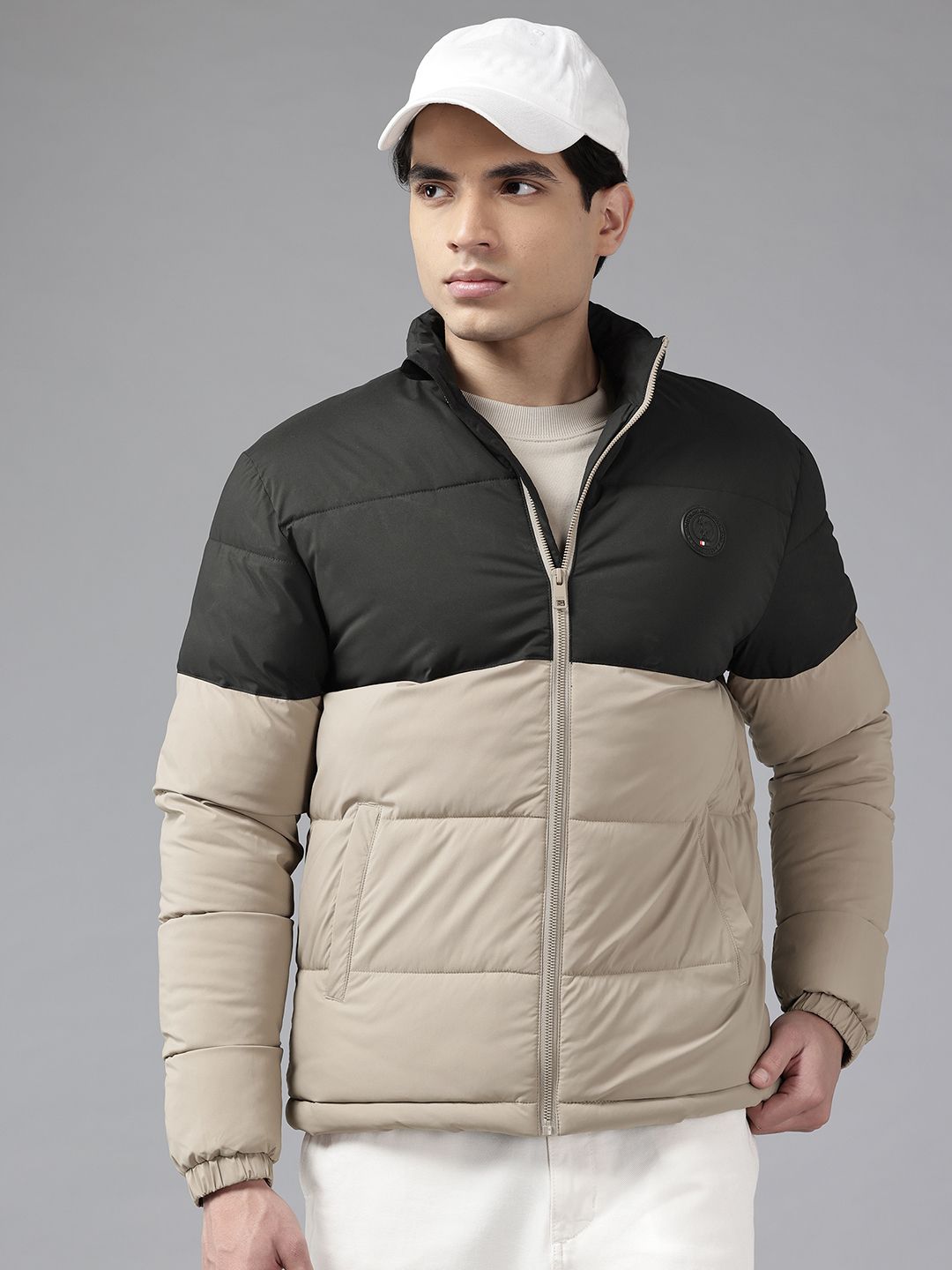 U.S. Polo Assn. Mock Collar Colorblocked Padded Jacket-picture-53
