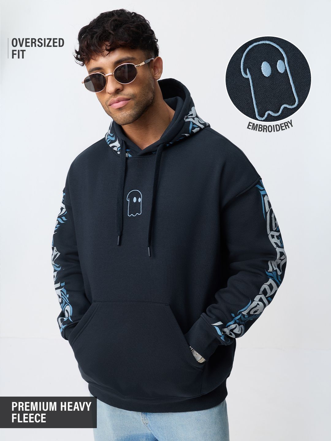 The Souled Store Men Embroidered Hooded Sweatshirt-picture-36