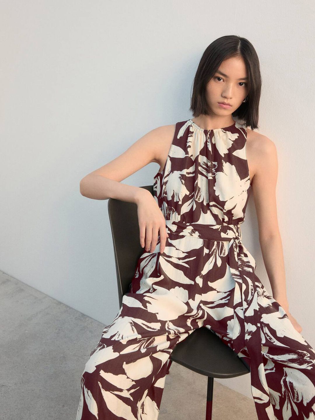 MANGO Floral Printed Belted Basic Jumpsuit-picture-57