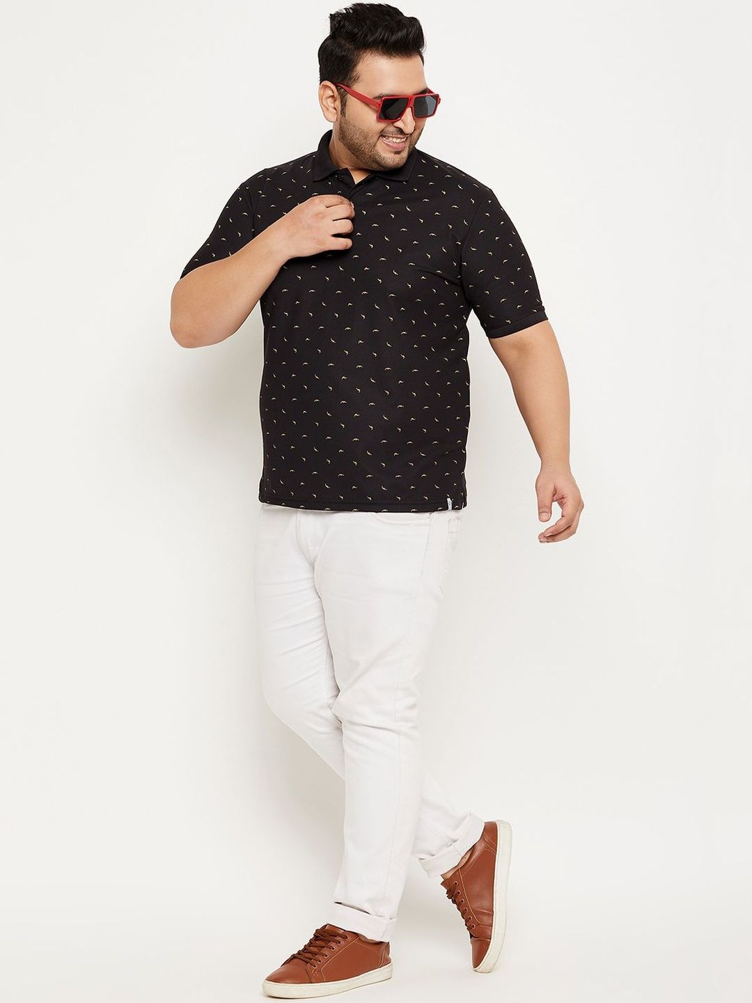 Buy NUOVO Men Printed Polo Collar T Shirt - Tshirts for Men 39393754 ...