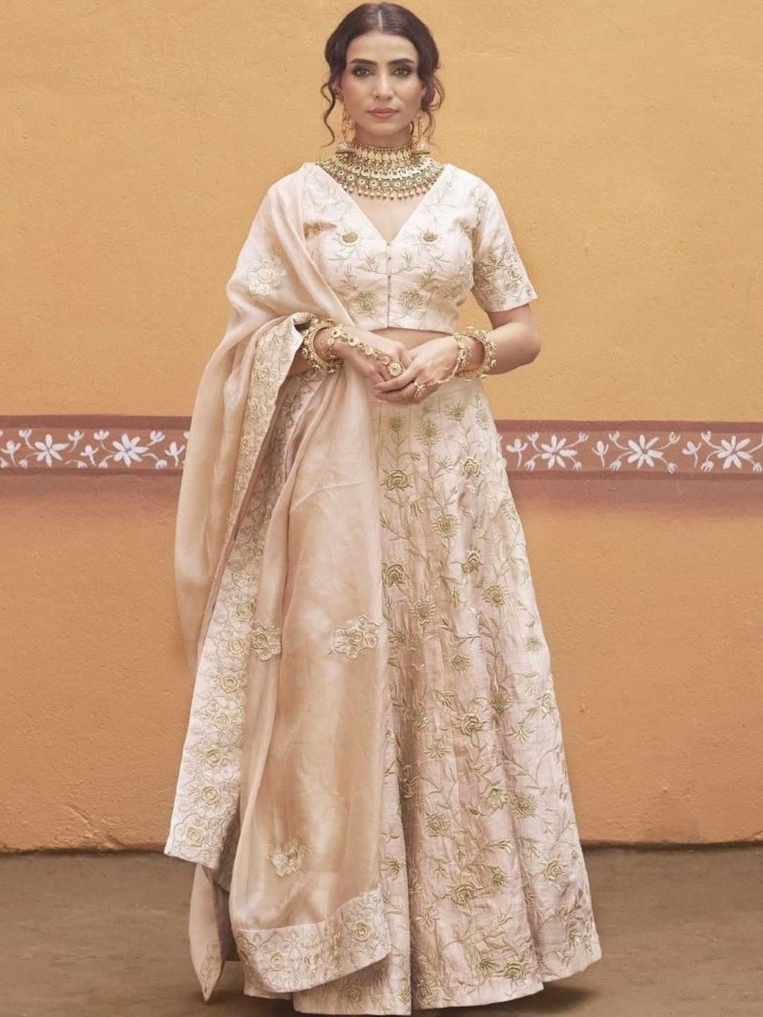 THETAA Embroidered Thread Work Semi-Stitched Lehenga & Blouse With Dupatta-picture-33