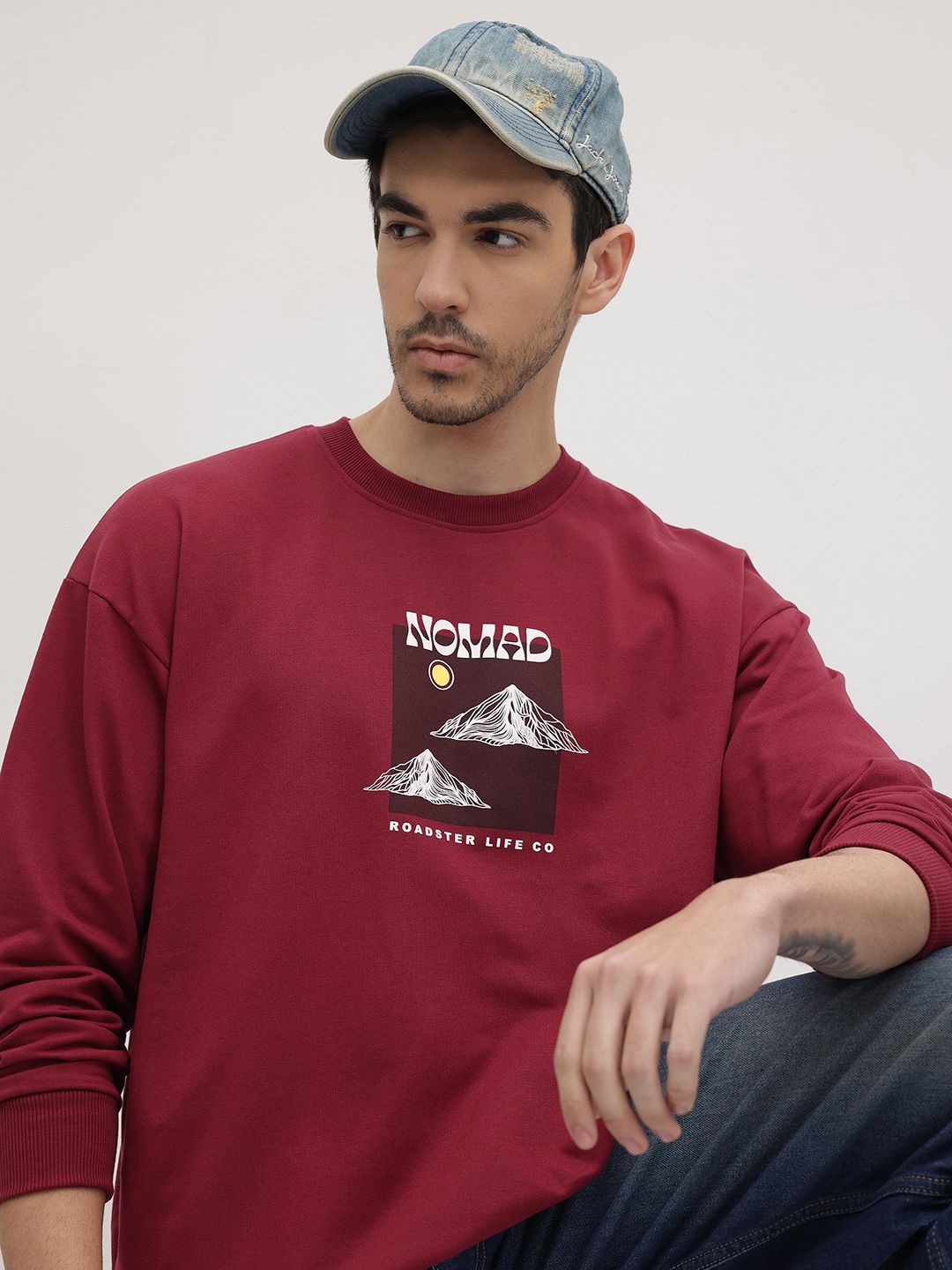 The Roadster Life Co. Graphic Printed Terry Oversized Sweatshirt-picture-41