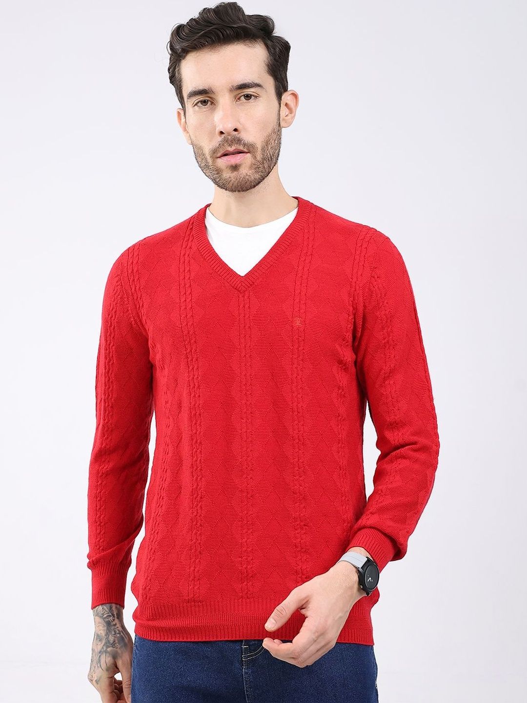 Monte Carlo Men Cable Knit Woollen Pullover-picture-16