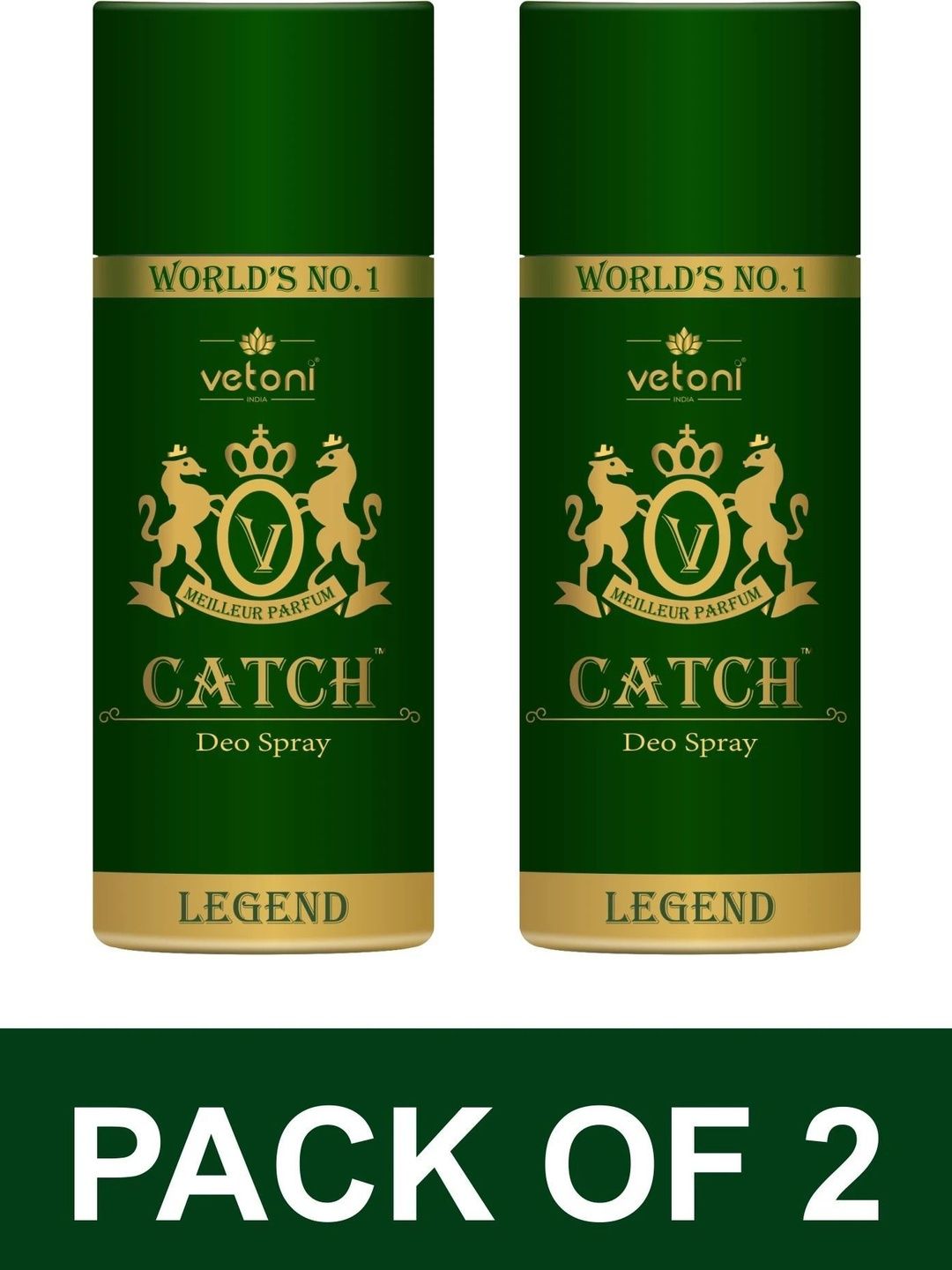 VETONI Set Of 2 Catch Legend Long Lasting Deodorant Spray - 150 ml Each-image-10