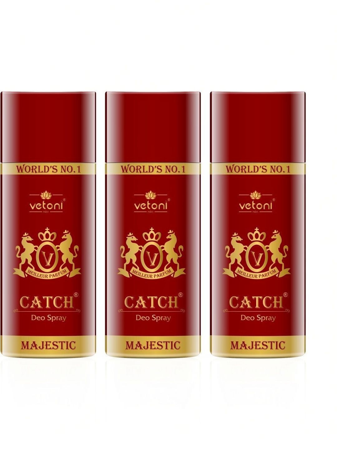 VETONI Set of 3 Catch Majestic Long Lasting Deodorant Spray - 150 ml Each-picture-11